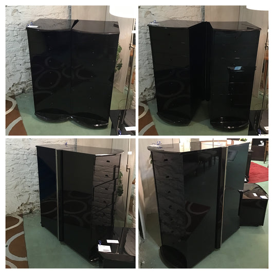 Modern Black Lacquer Versatile Dresser/Tallboy