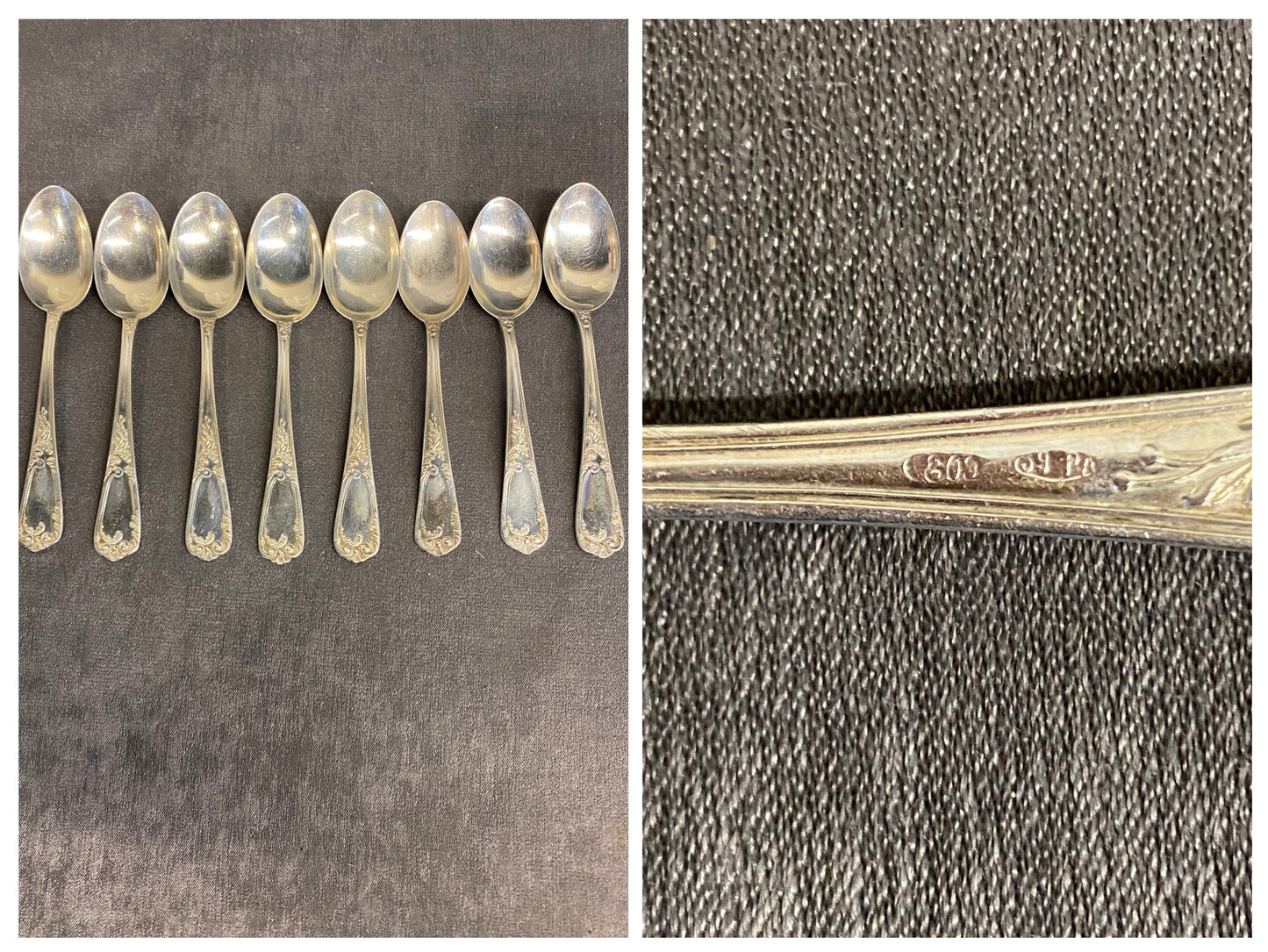 Set 8 Silver 800 Teaspoons