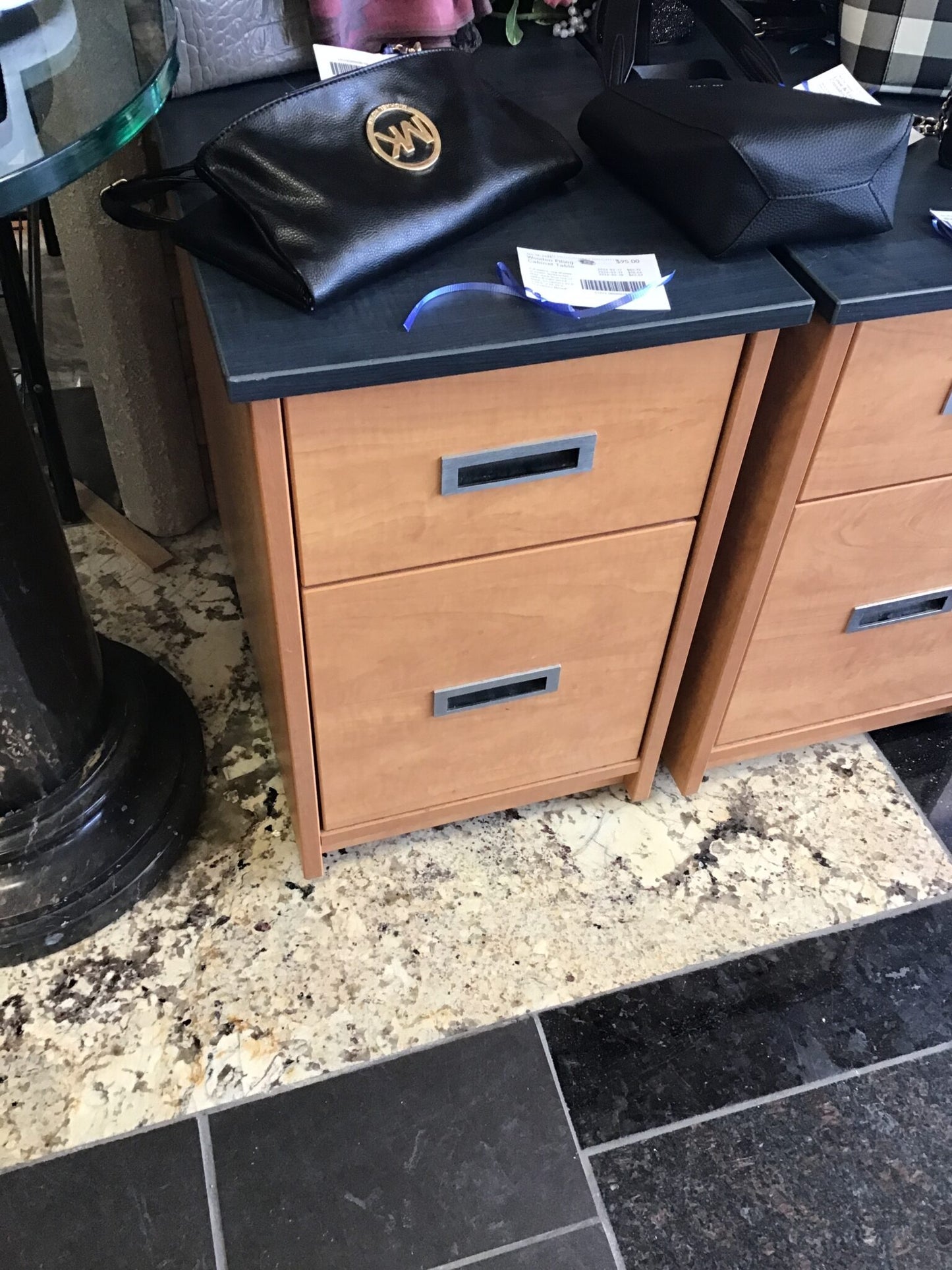 Wooden Filing Cabinet Table