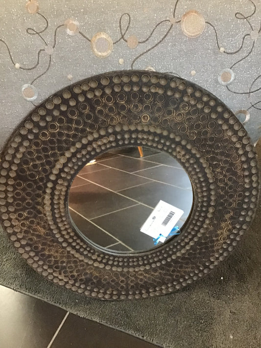 Round Wood Mirror