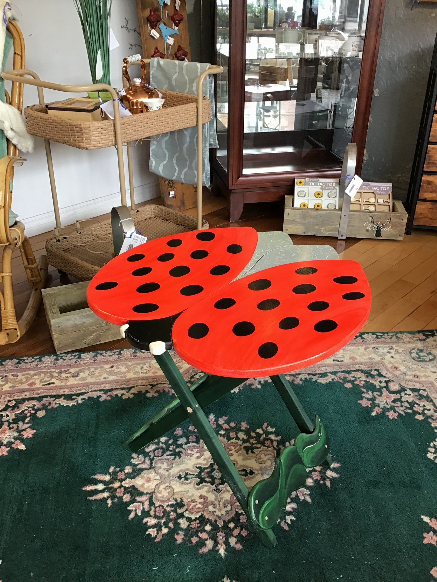Adorable! Folding Hand Painted Ladybug Table