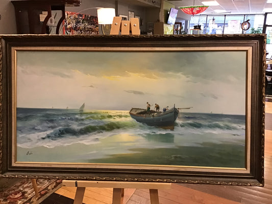 Framed Original Artwork- 'Didi' Boat on Water