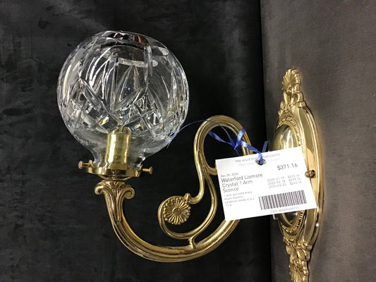 Waterford Lismore Crystal 1 Arm Sconce