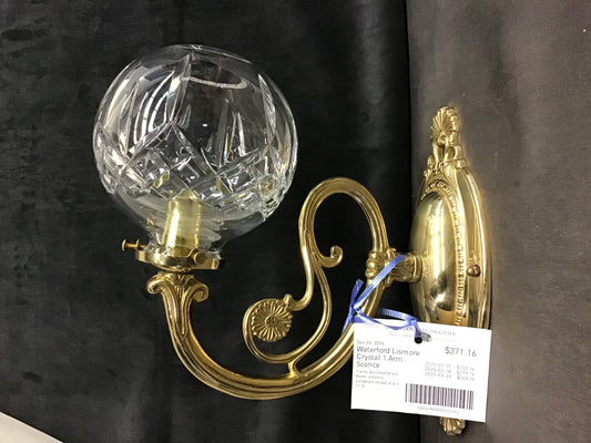 Waterford Lismore Crystal 1 Arm Sconce