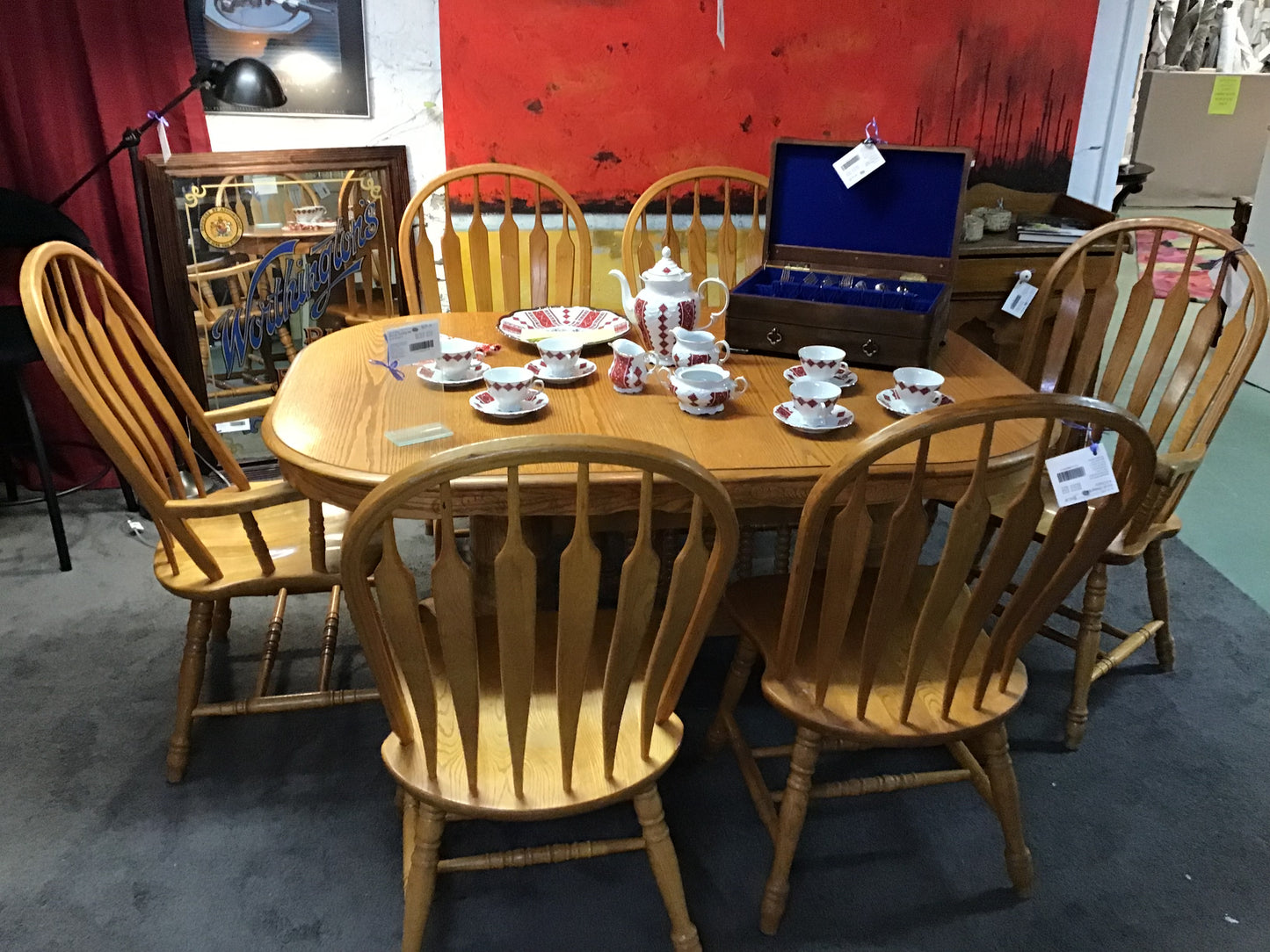 Amish Dining Set w 6 Chairs