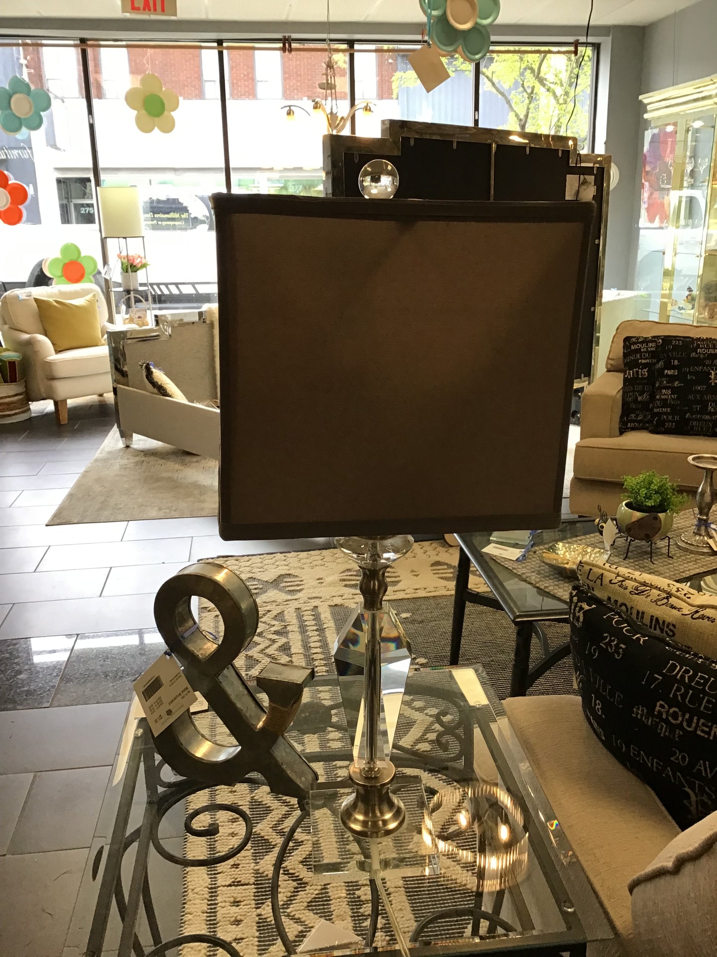 Modern Glass Table Lamp- 27"h