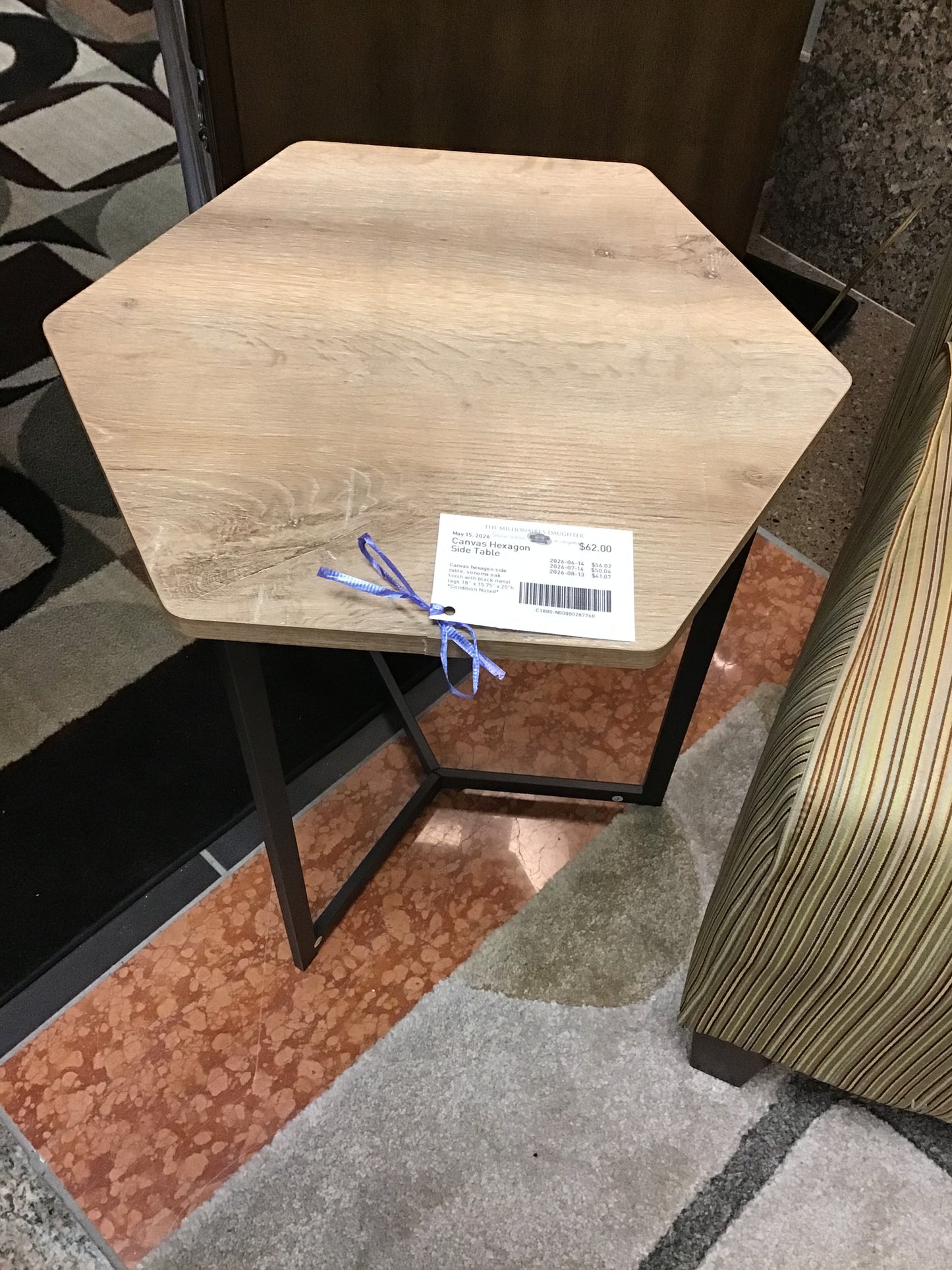 Canvas Hexagon Side Table