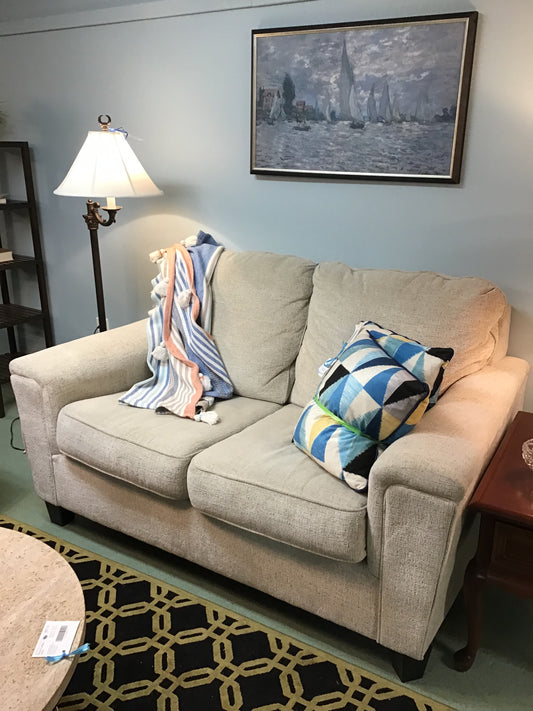 White Upholstered Loveseat