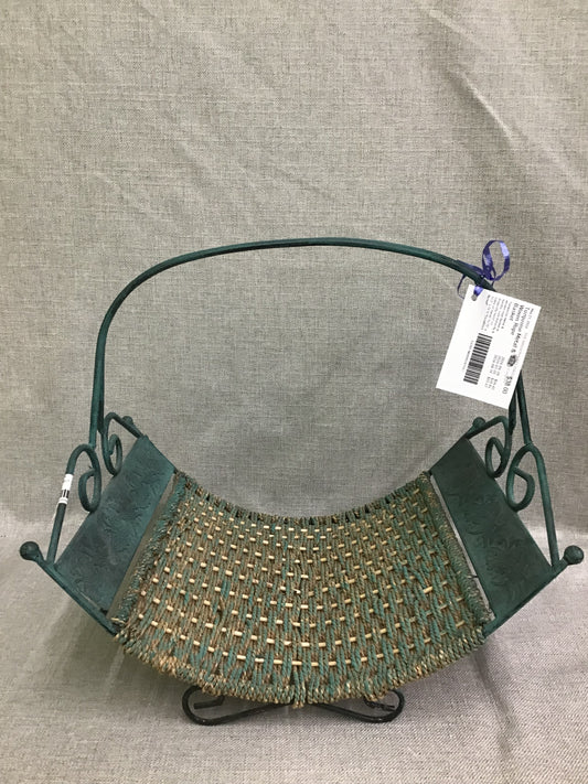 Turquoise Metal & Woven Rope Basket