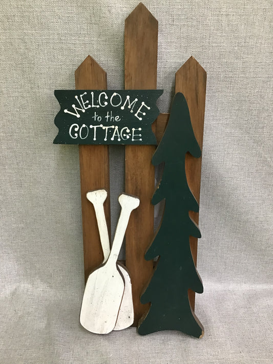 'Welcome To The Cottage' Wooden Wall Plaque