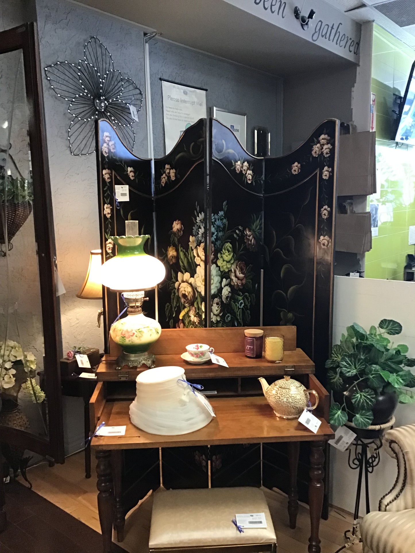 Painted Floral Room Divider