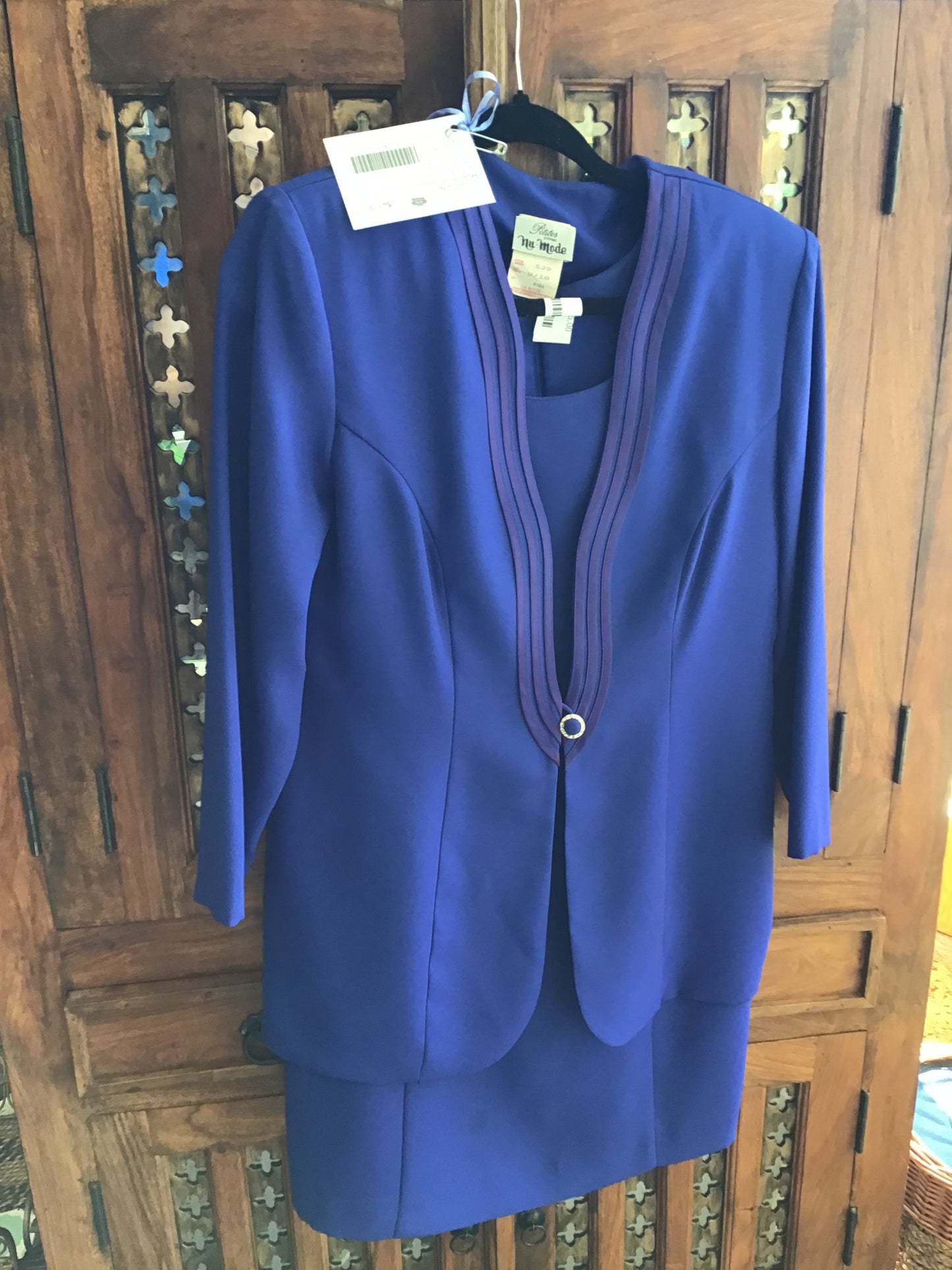 Petites by Nu-Mode Blue Ladies Suit (2pcs)