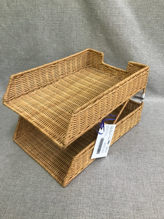Light Wicker Desk Organizer