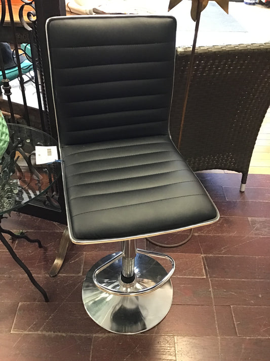 Black Faux Leather Counter Stool