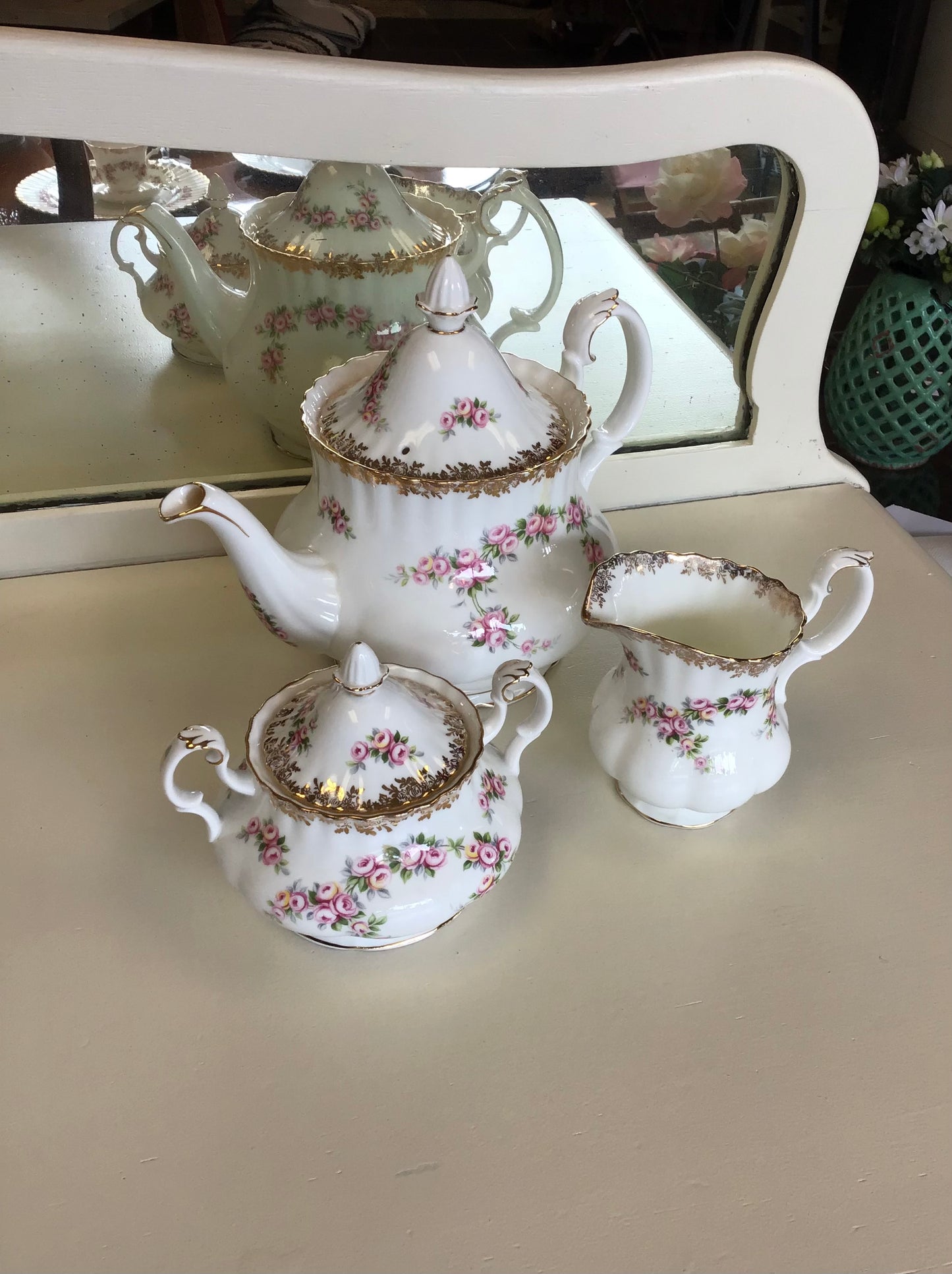 3pc Royal Albert 'Dimity Rose' Tea/Coffee Set