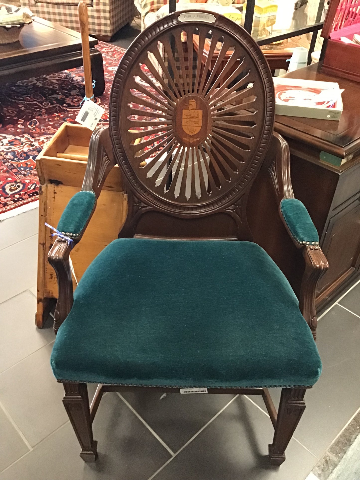 Antique Boardroom High Back Chair