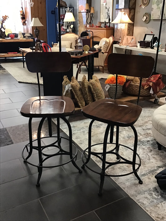 Pair Swivel Bar Stools