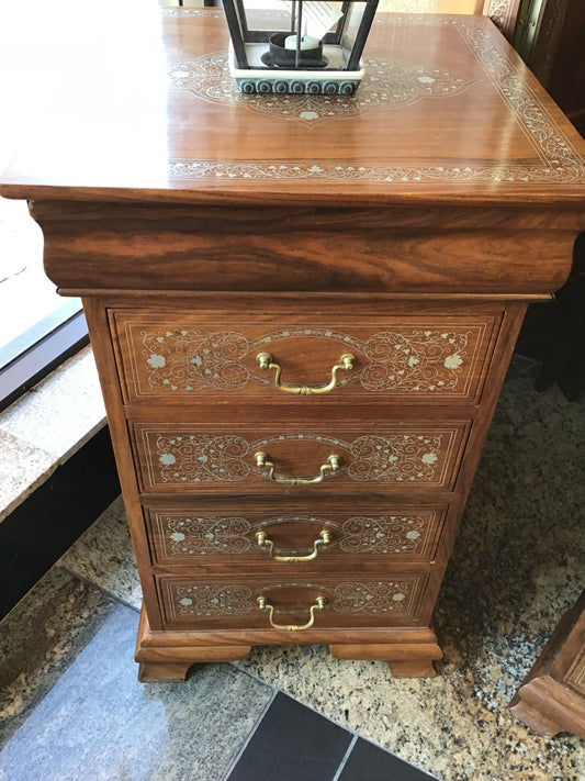 Gorgeous Brass Inlay Night Table