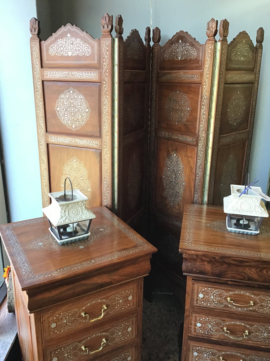 Gorgeous Brass Inlay Room Divider-4 Panel