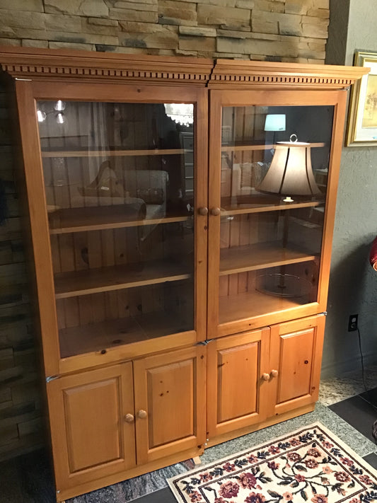 Pair 2pc Pine Cabinets