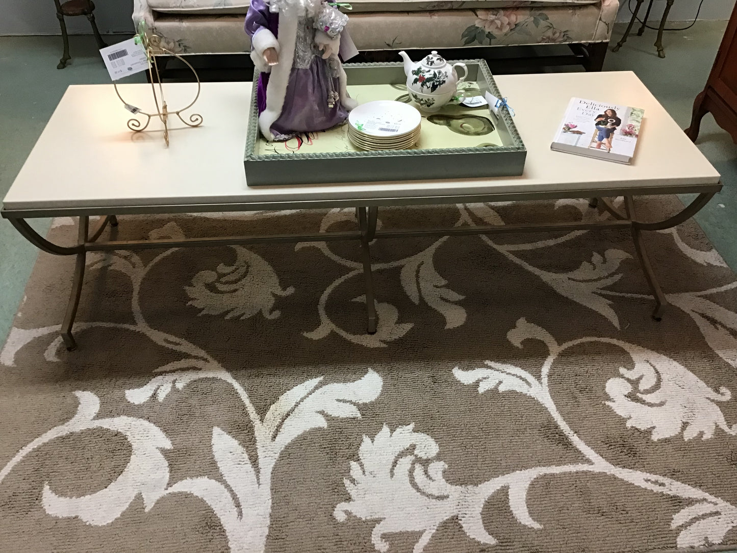 Elte White Travertine Coffee Table