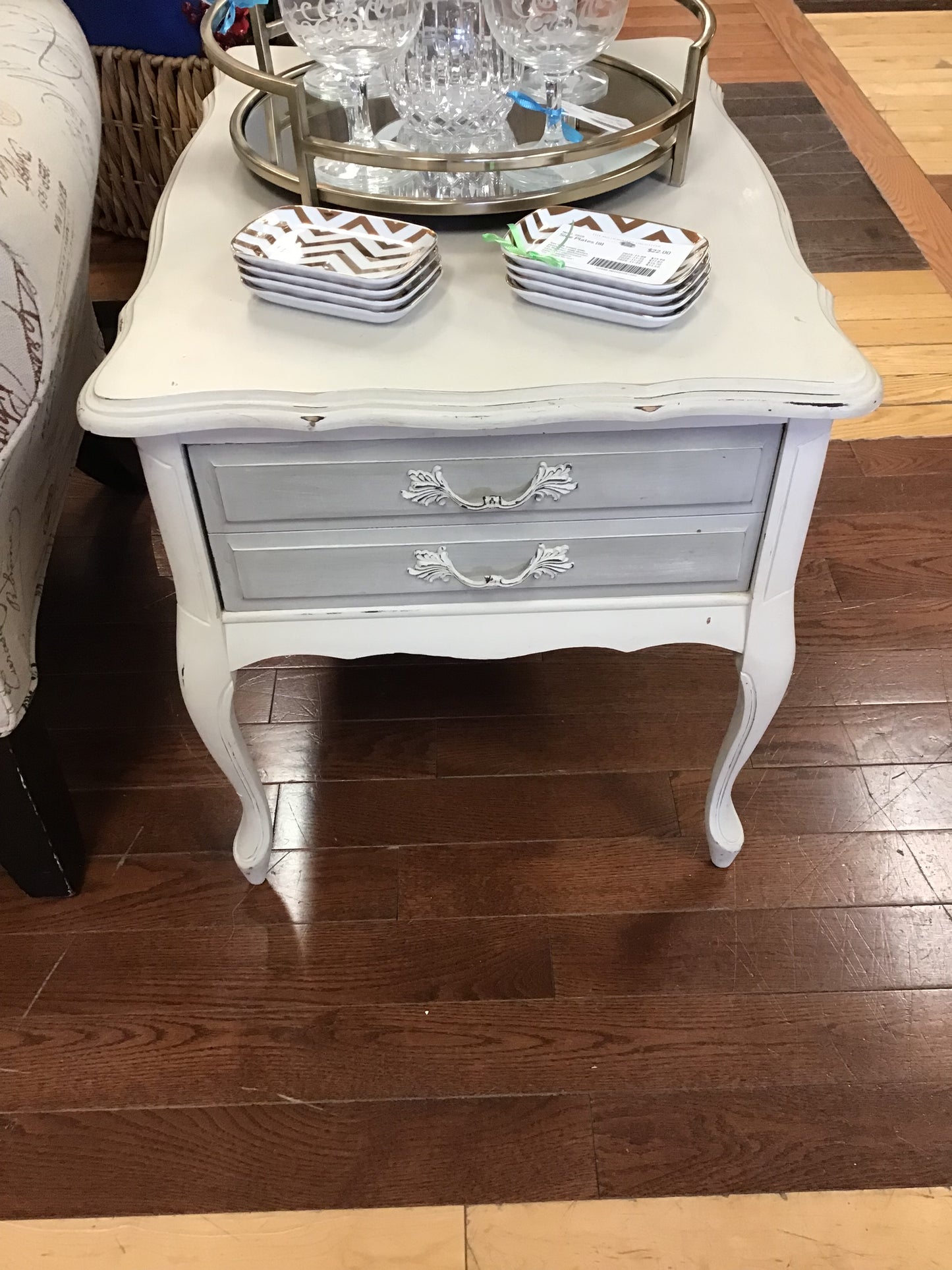 Distressed Painted Side Table
