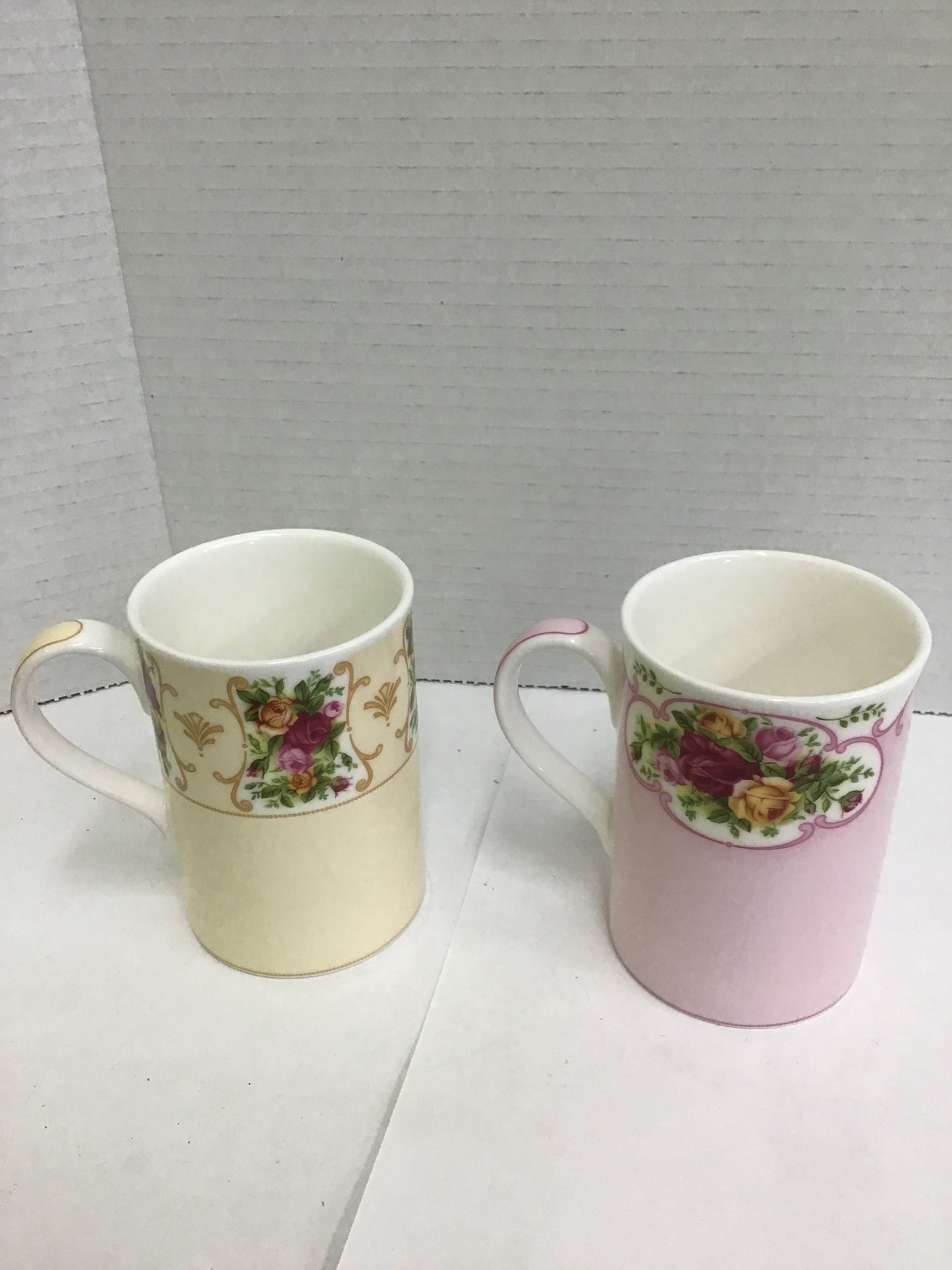 Pair Royal Albert 'Rose Cameo' Mugs