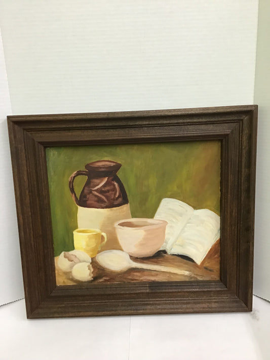 Unsigned Oil Painting- Baking Scene