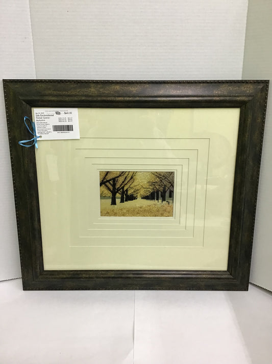 Silk Embroidered Forest Scene- Autumn