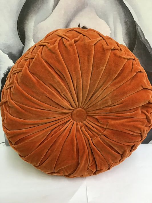 Round Orange Throw Pillow