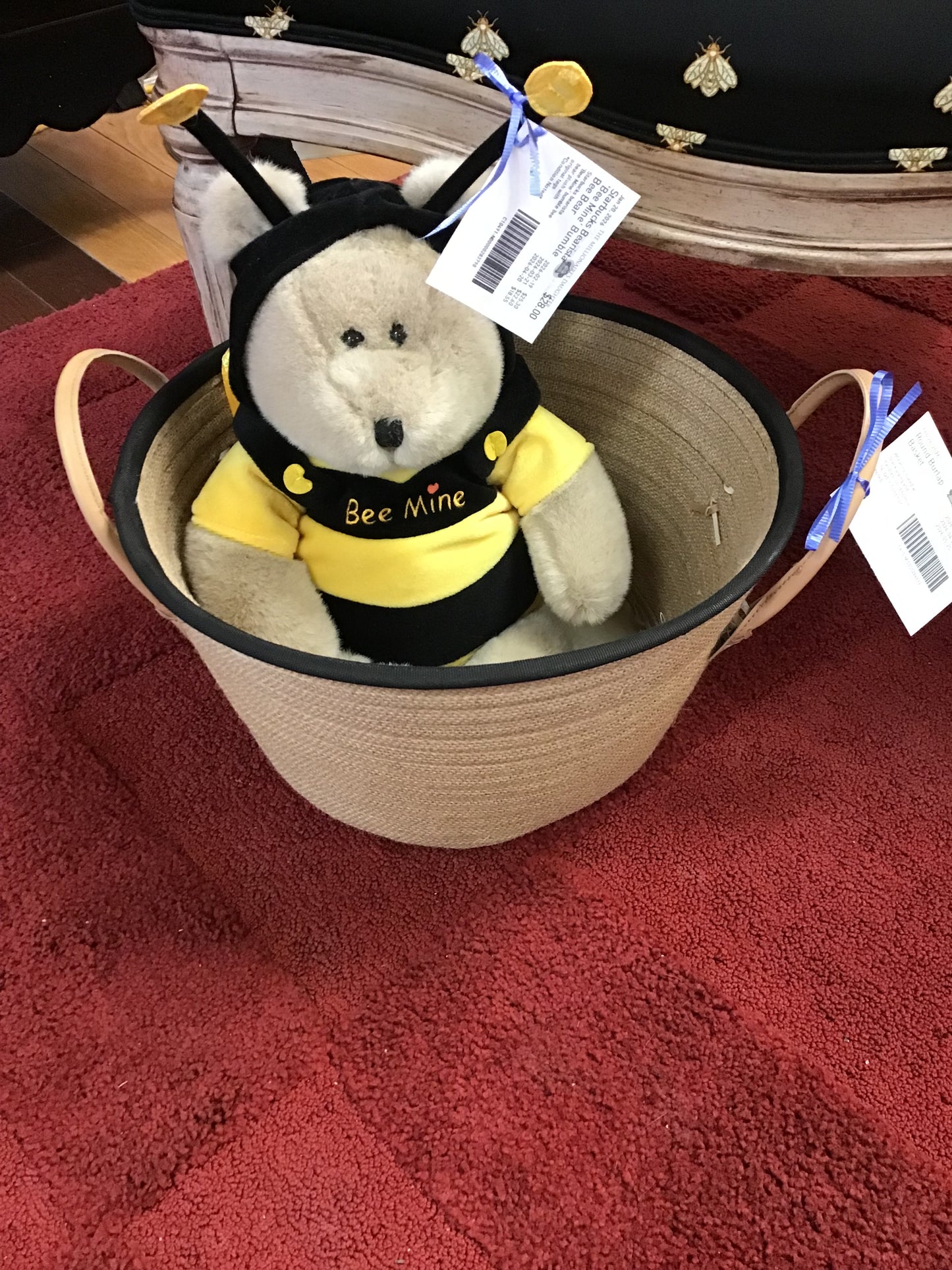 Round Burlap Basket