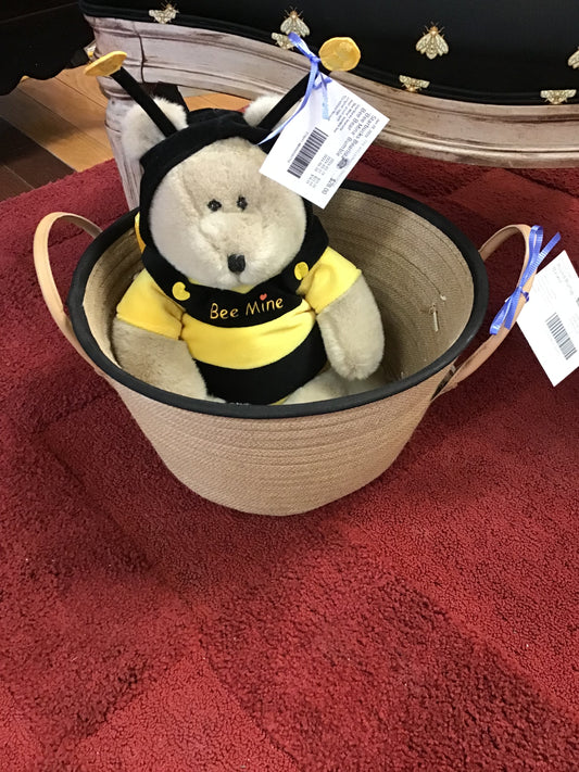 Round Burlap Basket