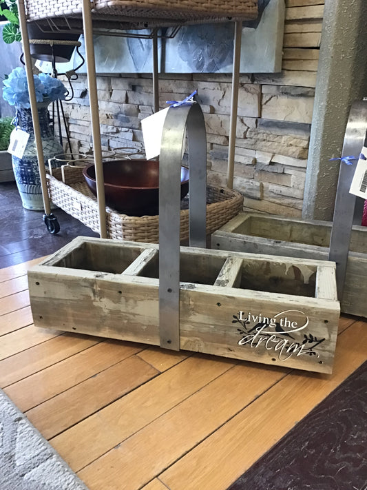 NEW! Wood Basket- Living The Dream