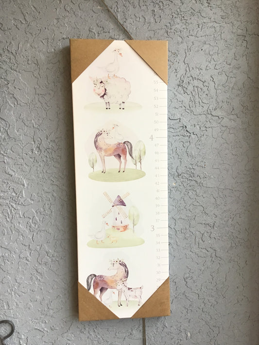 New! Farm Buddies Growth Chart Canvas Art