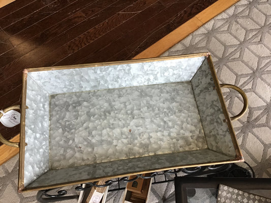 New! Distressed Look Metal Tray