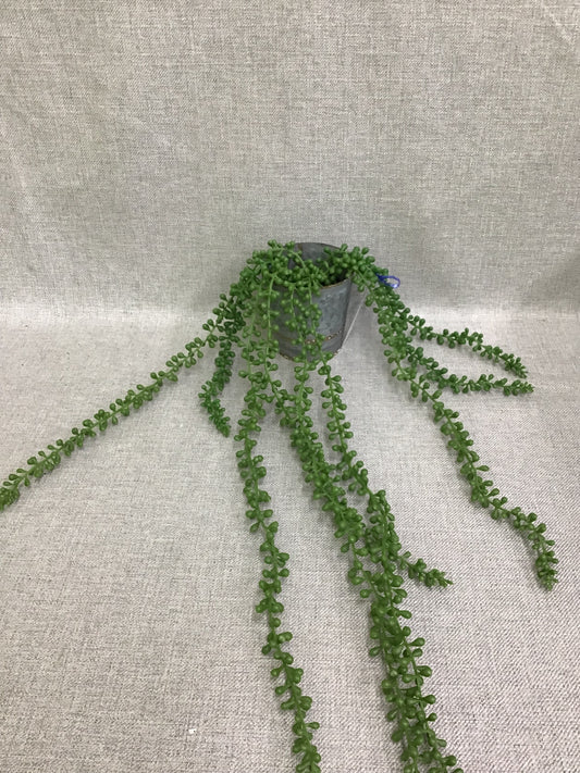 New! Faux String of Pearls w Metal Planter
