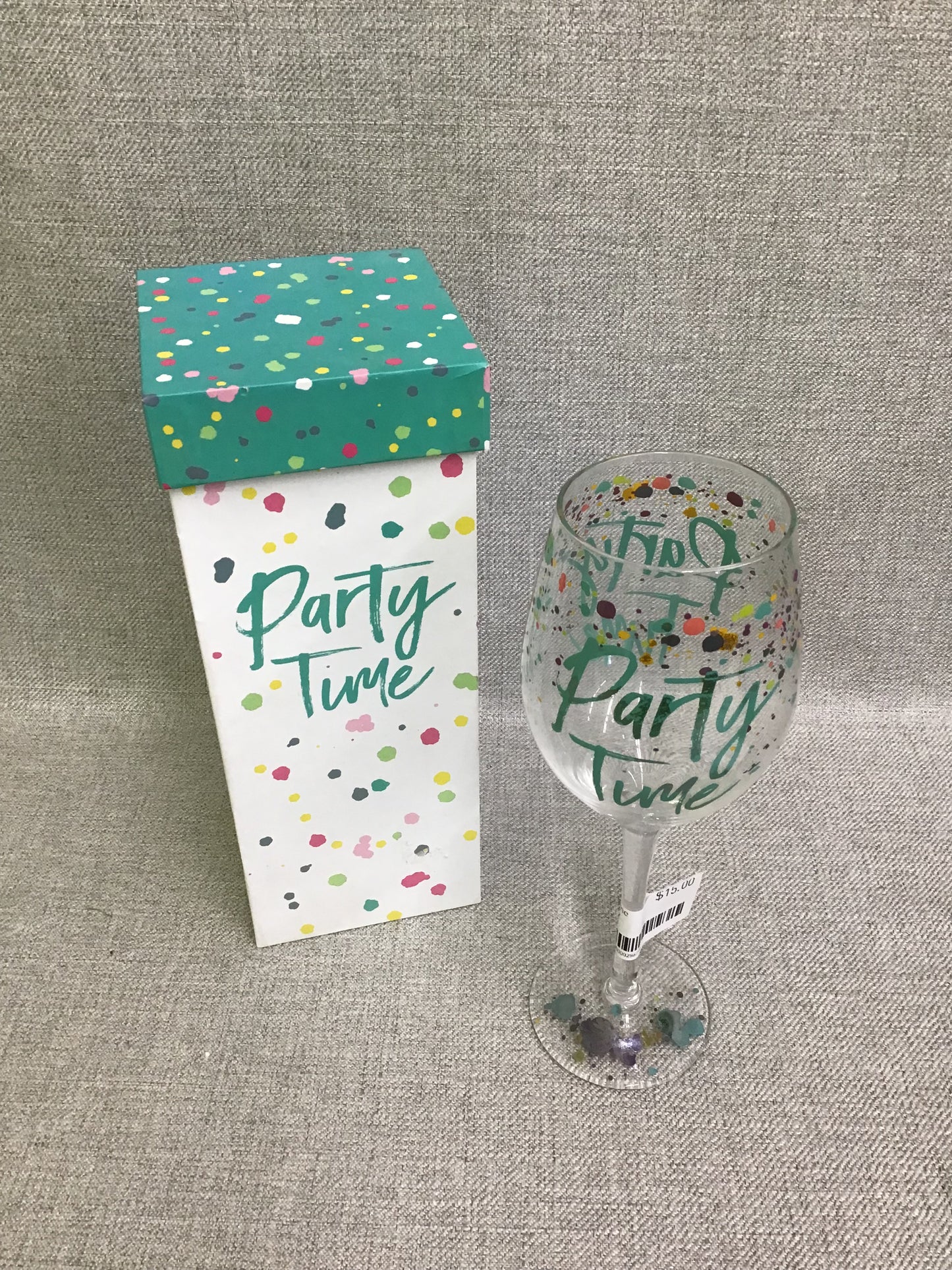 New! Cypress Home Wine Glass- Party Time