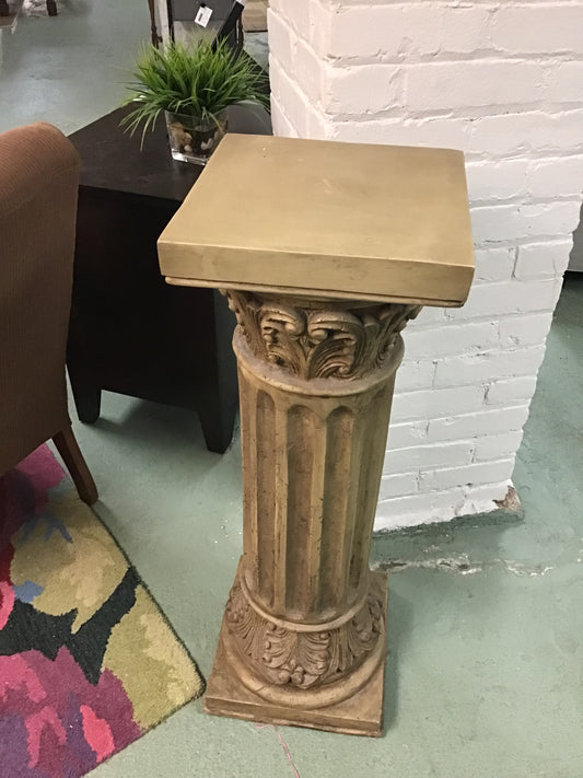Distressed Look Column Plant Stand