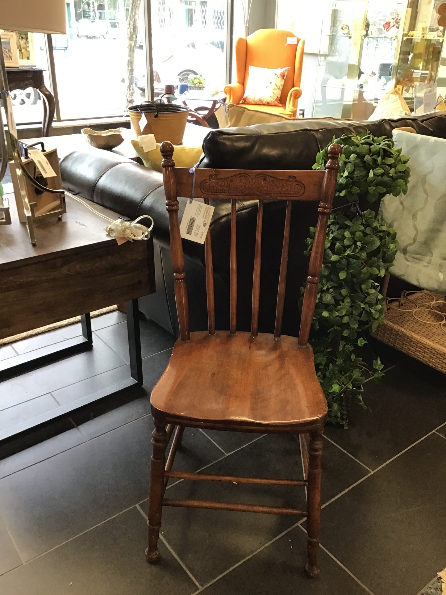 Vintage Dark Wood Dining Chair