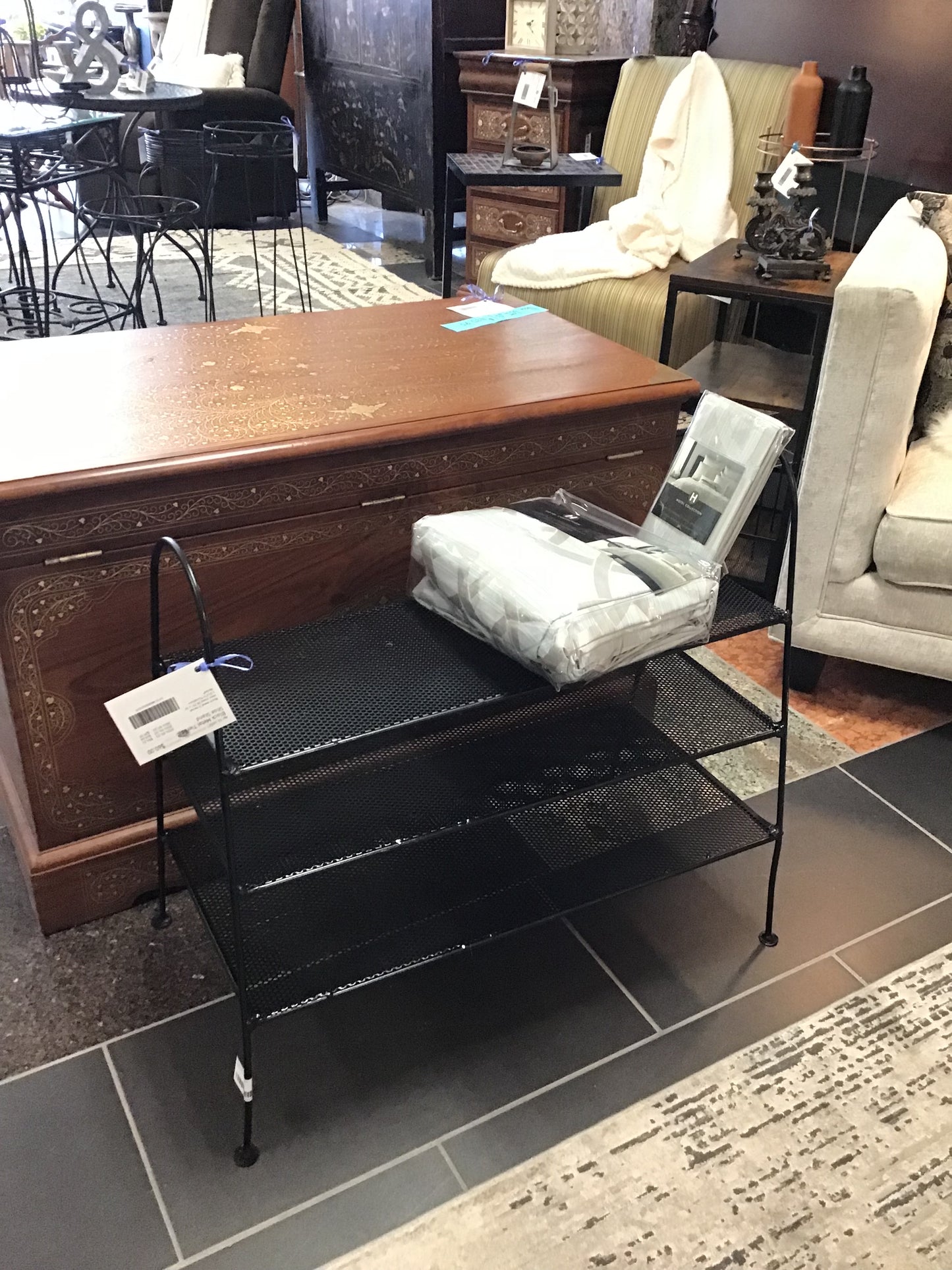 Black Metal Tiered Shoe Stand
