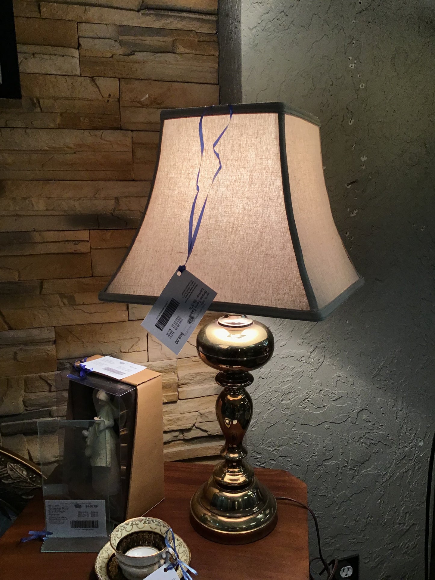 Brass Tone Table Lamp- 26.5"h