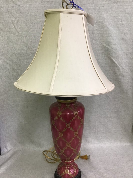 Vntg Tri-Light Porcelain Ginger Jar Lamp- 32"h