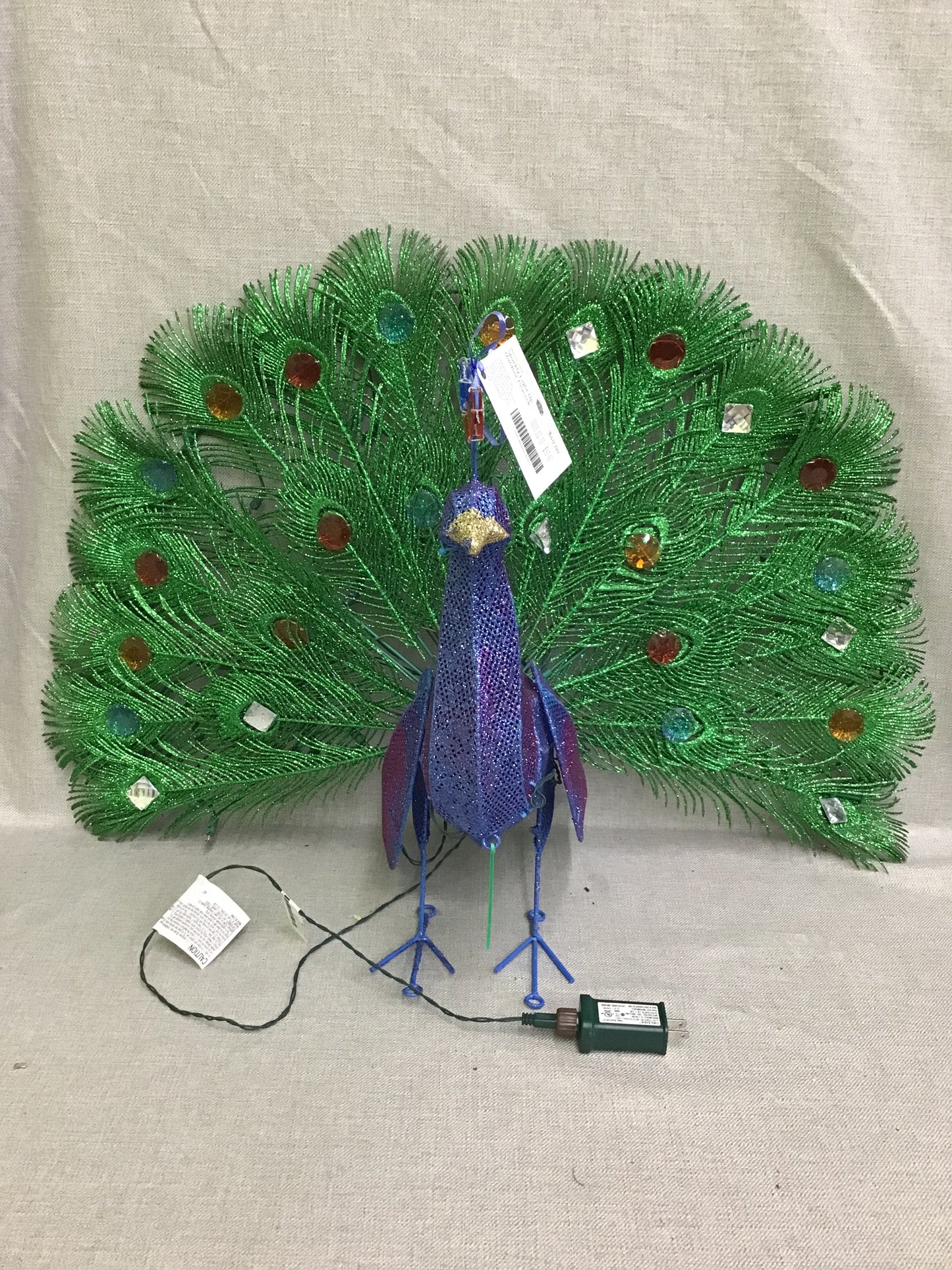 Sparkly Light Up Outdoor Peacock