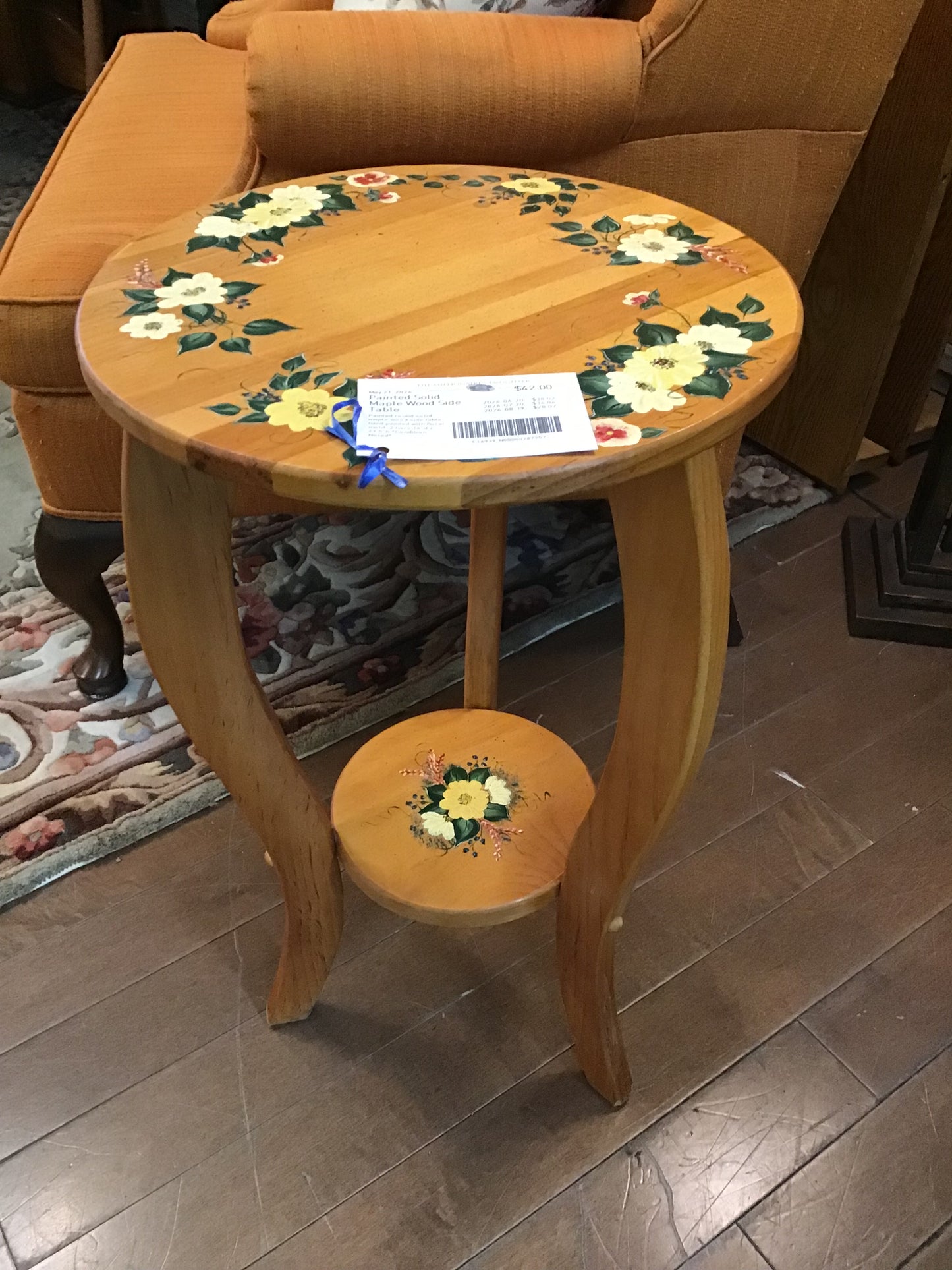 Painted Solid Maple Wood Side Table