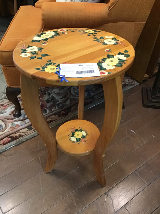 Painted Solid Maple Wood Side Table
