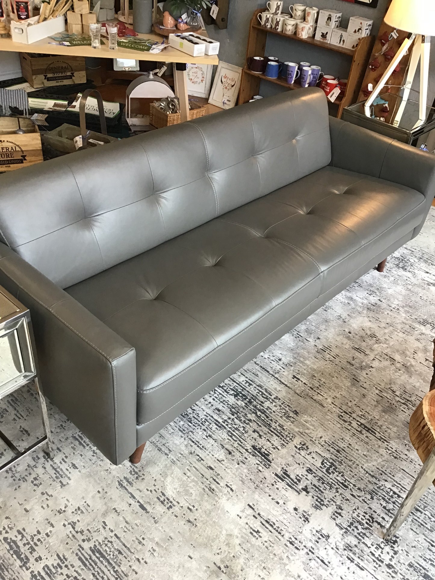 Ambiente Italia Grey Leather Sofa