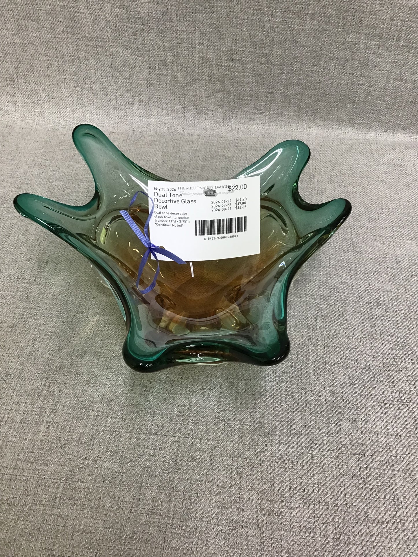 Dual Tone Decortive Glass Bowl