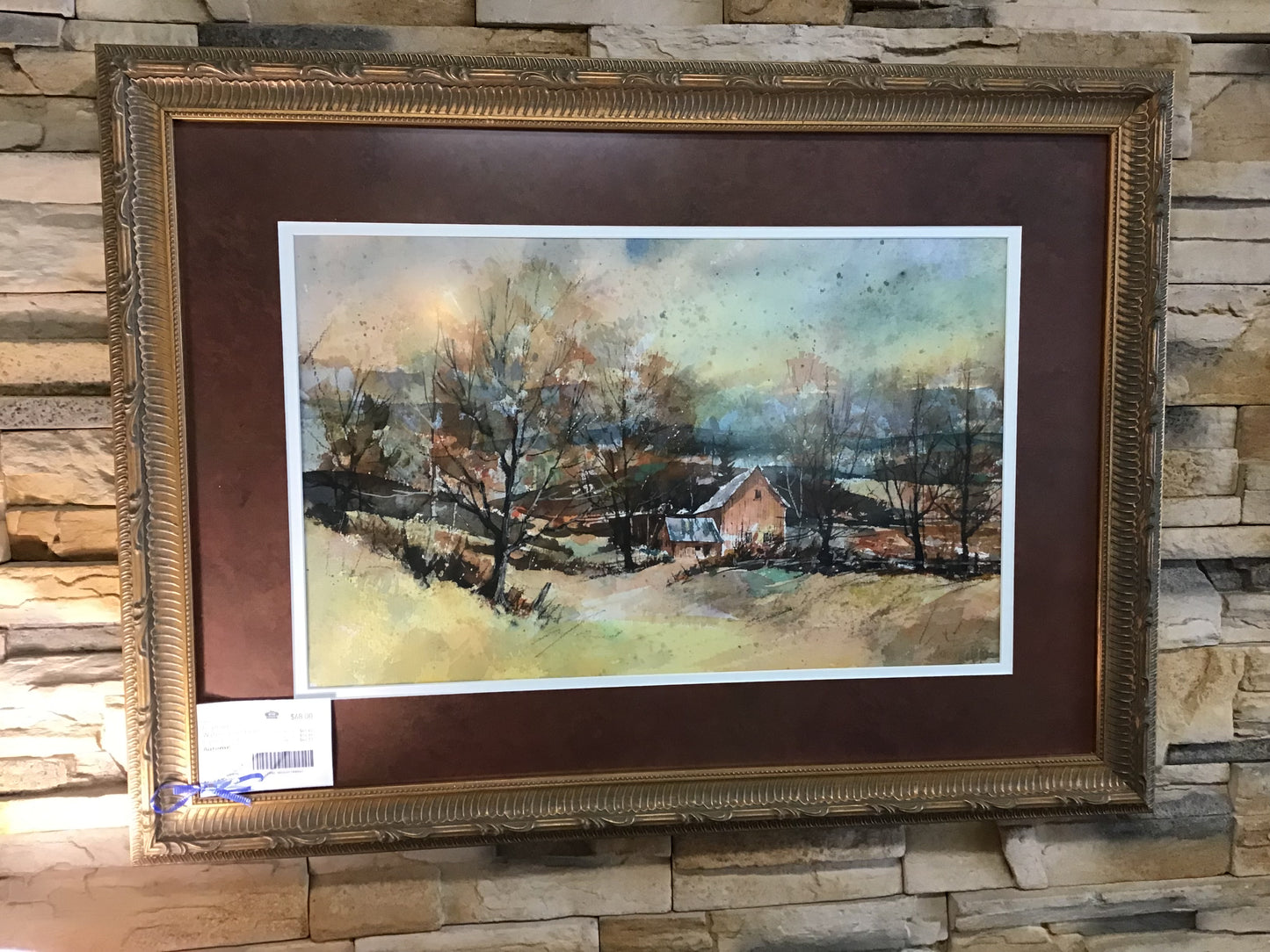 Framed Watercolour Print- Farmhouse in Autumn