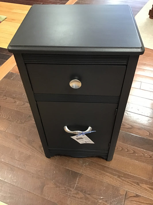 Charcoal Grey Wood Bedside Table