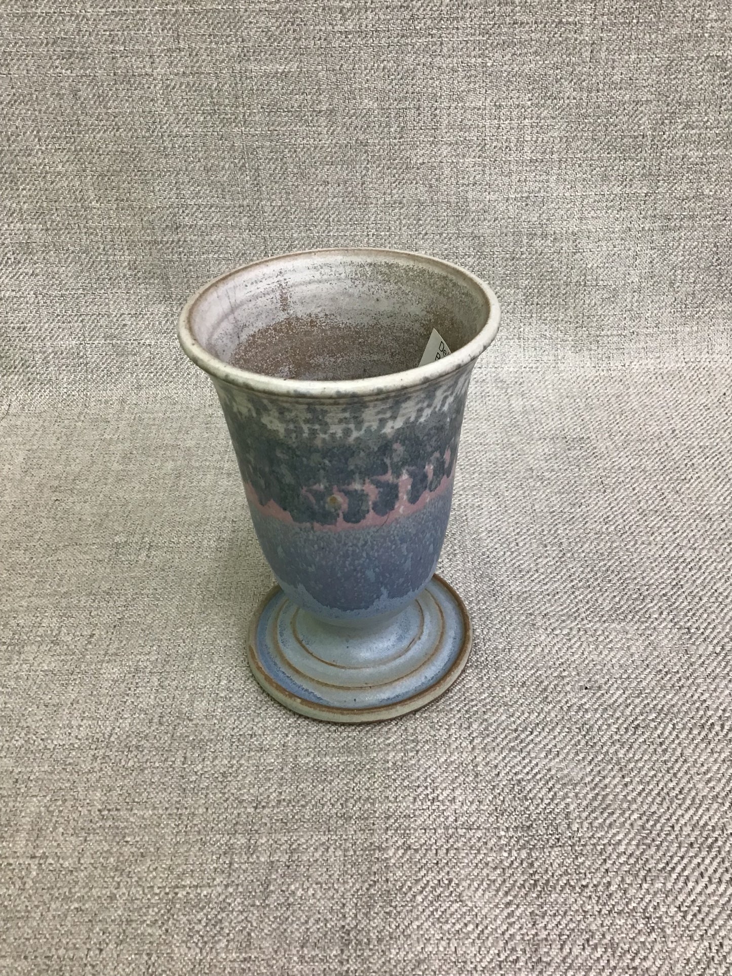 Deborah Doran Teal Blue & Pink Pottery Vase
